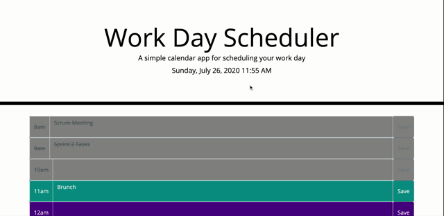 Work Day Scheduler Demo